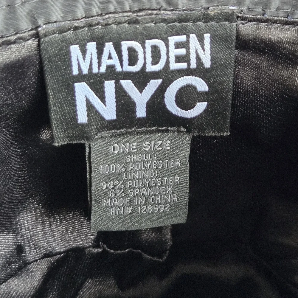 Madden NYC Black Studded Bucket Hat Punk Cyber Streetwear Goth Y2K‎